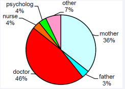 Type of healthcare team who delivered the diabetes  diagnosis notification to the young adolescents (%)